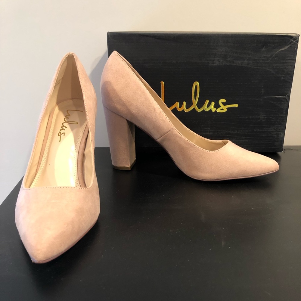 NWOT Lulu’s Mauve Callen block heel size 8.5, NWOT